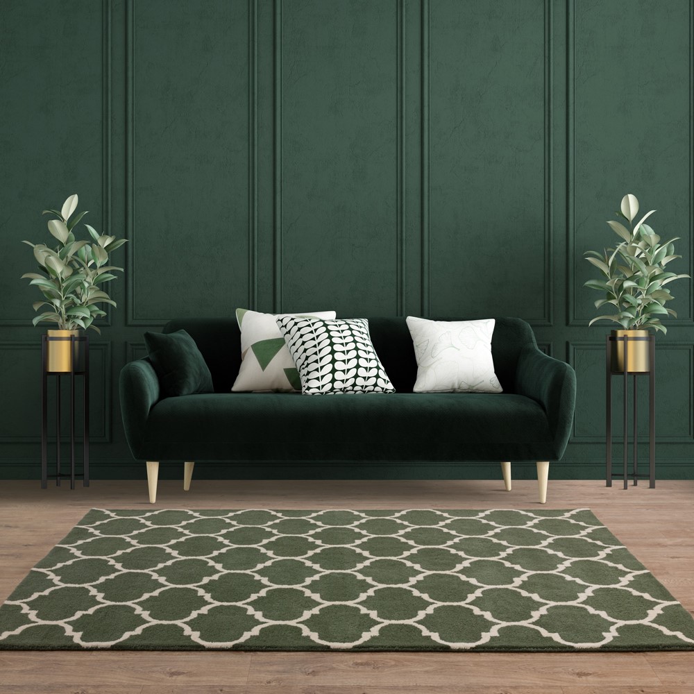 Albany Ogee Rugs in Green